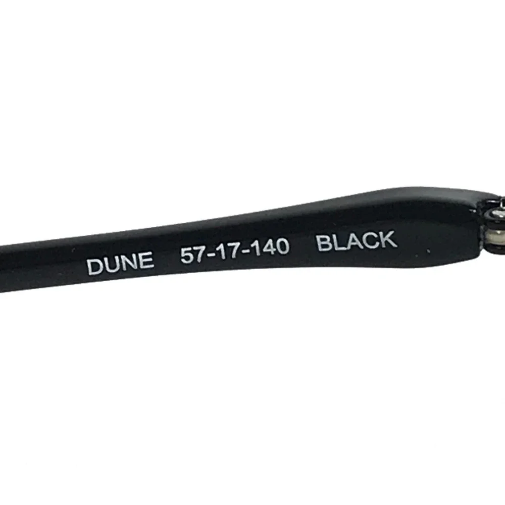 Denali Eyeglasses Frames DUNE BLACK Rectangular Pilot Wire Rim 57-17-140